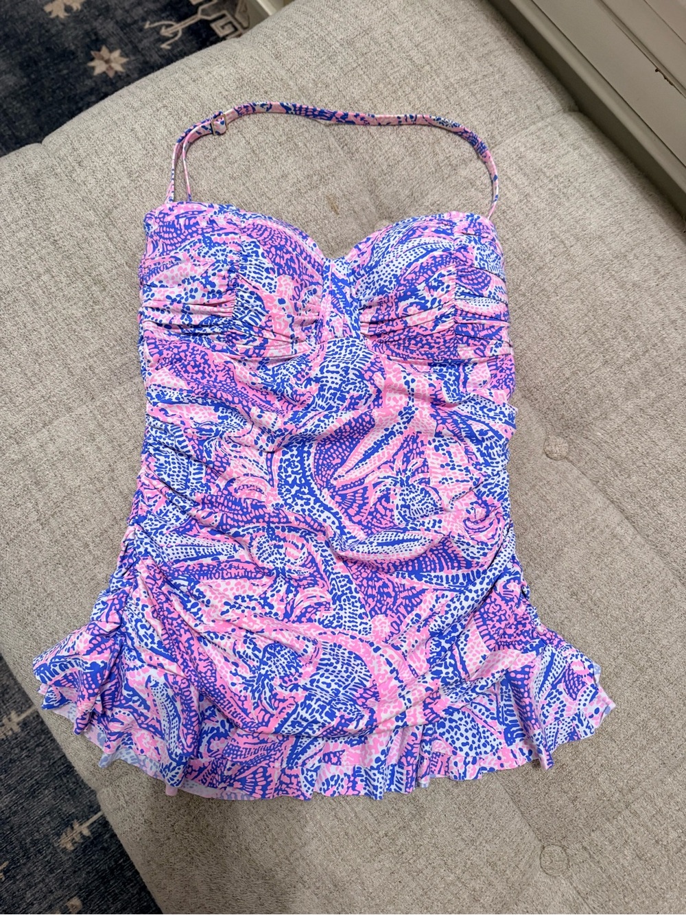 Lilly Pulitzer Pink & Blue Ruffle Tankini
